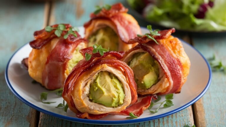 Bacon-wrapped avocado chicken bombs recipe