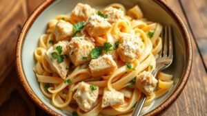 Creamy garlic Parmesan chicken pasta recipe