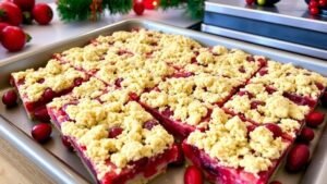 Easy Cranberry Crumble Bars Recipe