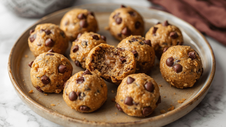 Protein balls on a plate.