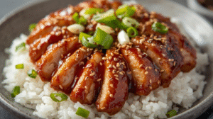 Juicy chicken glazed in glossy teriyaki sauce — sweet, savory, and so simple. 😋🍱 #ChickenTeriyaki #EasyDinner